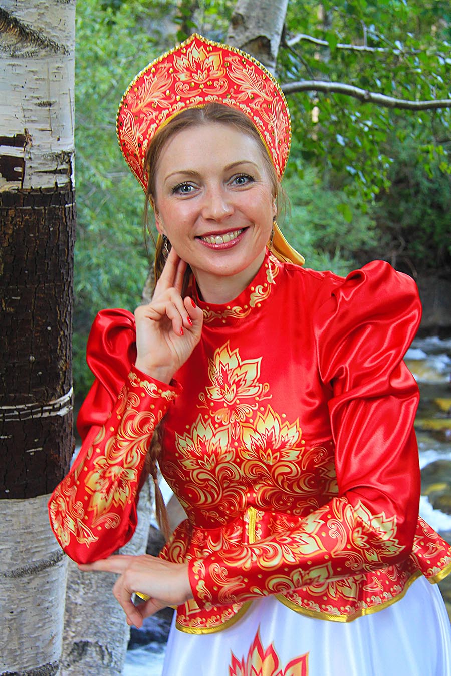 Women in Slavic costumes in Yaounde