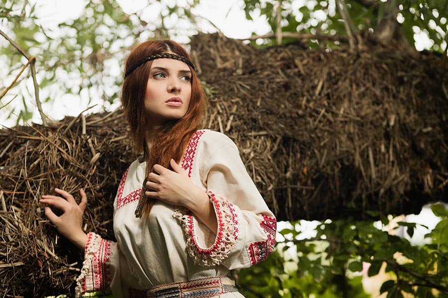 Women in Slavic costumes in Yaounde