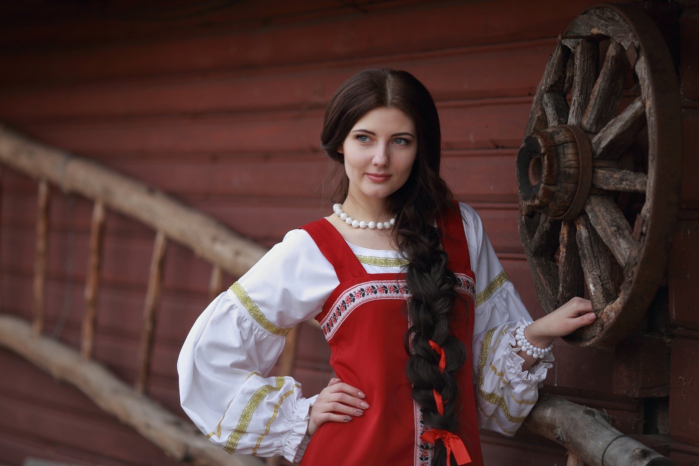 Girls in Slavic costumes in Yaounde