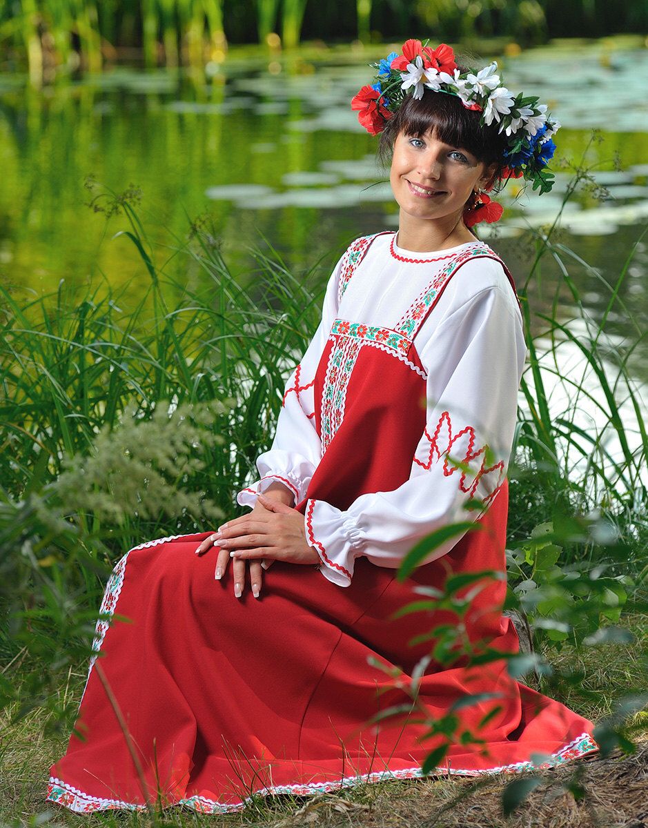 Beautiful girl Girls in Slavic costumes in Yaounde
